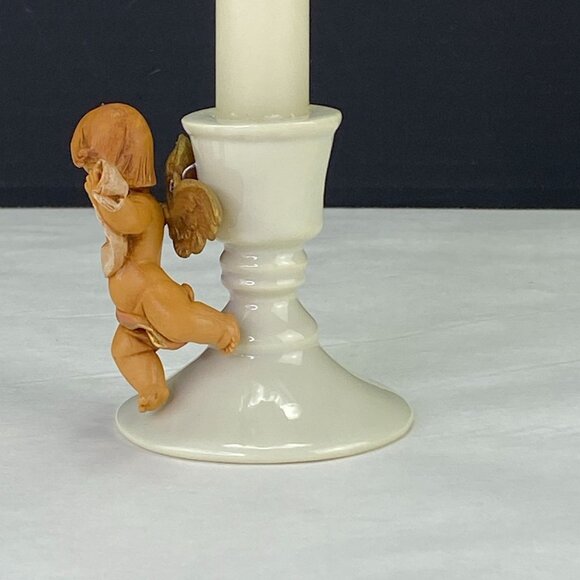 Vintage RR Roman O Holy Night Candlestick with Cherub Angel - Picture 3 of 10